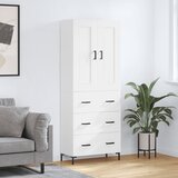 vidaXL Visoka komoda bijela 69 5x34x180 cm konstruirano drvo | shoptok.hr