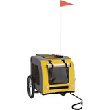 Prikolica za bicikl za ljubimce žuto-siva od tkanine i željeza | shoptok.hr