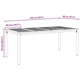 Vanjski stol Prirodna i crna 180 x 90 x 75 cm | shoptok.hr