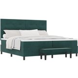  Postelja z vzmetnico Temno zelena 200 x 200 cm Žamet, (5000142040) | Shoptok.si