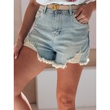 DStreet Spodenki damskie jeansowe z cyrkoniami LIKE A STAR niebieskie | Shoptok.si