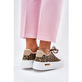 Boto Womens Sneakers On Massive Platform With Decorative Lacing Leopard Brown Zidora | Shoptok.si