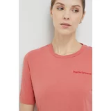Peak Performance Bombažna kratka majica roza barva
