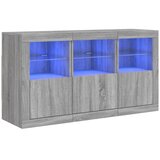  Komoda s LED svjetlima boja sivog hrasta 123x37x67 cm Siva | shoptok.hr