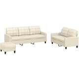  3-dijelni set sofa s jastucima krem od umjetne kože | Eponuda.ba