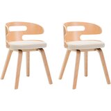 Furnova Jedilni stoli 2 kosa krem ukrivljen les in umetno usnje, (21929038) | Shoptok.si