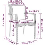  5-dijelni vrtni blagovaonski set s jastucima od poliratana crni | shoptok.hr