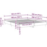  Posteljni okvir brez vzmetnice rjavi hrast 180x200 cm inž. les, (21791421) | Shoptok.si