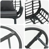  Vrtni set za objed 3 pcs Crna i antracit poliratan | shoptok.hr