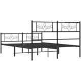  Metalni okvir kreveta uzglavlje i podnožje crni 140x190 cm | shoptok.hr
