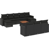 Maison Chic Seti vrtnega pohištva - Vrtna garnitura - Vrtni pohištvo set 11-delna z blazinami črn poli ratan, (21816043) | Shoptok.si