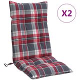  Jastuci za stolicu visoki naslon 2 kom crveni karirani tkanina | shoptok.hr