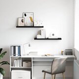  Plutajuće zidne police 2 kom crne 80 x 23,5 x 3,8 cm MDF | Eponuda.com