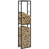 vidaXL Stalak za drva crni 50x30x209 cm čelik | shoptok.hr