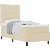 Krevet s opruga kutije s uzglavljem Krema 80 x 200 cm tkanina | shoptok.hr