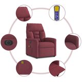  Električni masažni naslonjač od tkanine crvena boja vina | shoptok.hr
