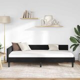  Kutni okvir kreveta s uzglavljem Crna 90 cm x 190 cm Baršun | shoptok.hr