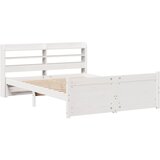  Okvir za krevet s uzglavljem bijeli 135 x 190 cm od borovine | shoptok.hr
