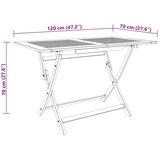 vidaXL sklopivi vrtni stol 120 x 70 x 75 cm masivno drvo eukaliptusa | shoptok.hr