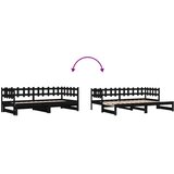  Dnevni ležaj na izvlačenje crni 2x (80x200) cm masivna borovina | shoptok.hr