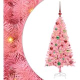 vidaXL Božično drevo med 150 LED z stojalom Roza 120 cm PVC | Shoptok.si