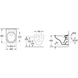 Villeroy Boch 5688HR01 O.novo Combi-Pack viseča brezrobna WC školjka z WC desko s počasnim zapiranjem | Shoptok.si