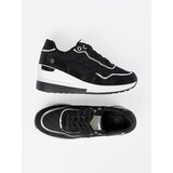 Shelvt Black women's wedge sneakers | ePonuda.com