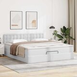  Otomanski okvir kreveta s madraca bijela 160x200cm umjetna koža | shoptok.hr
