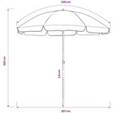  Suncobran za plažu plavi 240 cm | shoptok.hr