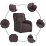  Električni naslonjač na podizanje od tkanine tamnosmeđi | shoptok.hr