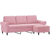 vidaXL Trosed s stolčkom za noge roza 180 cm žamet | Shoptok.si