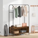 vidaXL Garderobna omara z policami Dimljen hrast 100x44x160 cm | Shoptok.si