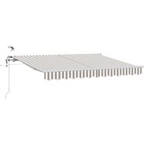 vidaXL Retraktilna tenda Svetlo siva in bela. 400 × 350 cm, (5000252683) | Shoptok.si