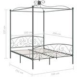 vidaXL okvir za krevet s nadstrešnicom sivi metalni 160 x 200 cm | shoptok.hr