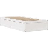 vidaXL Posteljni okvir brez vzmetnice bel 90x200 cm trdna borovina | Shoptok.si