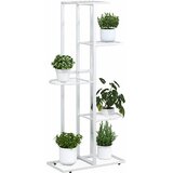 vidaXL Stojalo za rože 5-nadstropno 43x22x98 cm bela kovina | Shoptok.si