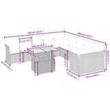  11-dijelni set vrtnih sofa od poliratana s jastucima crni | shoptok.hr