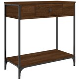 Maison Chic konzolna miza - miza ob steni rjav hrast 75x34,5x75 cm inženirski les, (21786523) | Shoptok.si