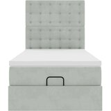 vidaXL Otomanski posteljni okvir z vzmetnicami siv 90x200cm žamet | Shoptok.si