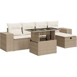 vidaXL 6-dijelni set vrtnih sofa s jastucima bež od poliratana | shoptok.hr
