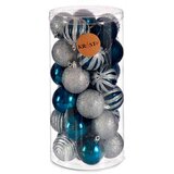  Set božićnih kuglica Plava Srebrna Plastika Ø 6 cm (6 kom.) | shoptok.hr