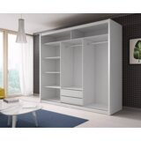 Kondela Garderobna omara z drsnimi vrati, bela, 235x216, CHIARA | Shoptok.si