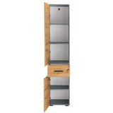 Støraa Visok/uski kupaonski ormarić u dekoru hrasta u prirodnoj boji 180x35 cm Malika – | shoptok.hr