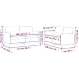  2-dijelni set sofa s jastucima smeđesivi od tkanine | shoptok.hr
