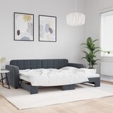 vidaXL Izvlečna dnevna postelja temno siva 80x200 cm žamet Cene