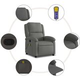  Masažni naslonjač od prave kože sivi | shoptok.hr