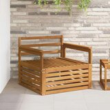  2 Komad Sofa s naslonima Čvrsto drvo akacije Prirodna - Prirodna Otvoreni okvir | shoptok.hr