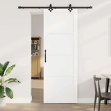  Klizna vrata Bijela i crna 83 x 232 cm Masivna borovina | shoptok.hr