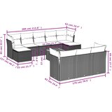  11-dijelni set vrtnih sofa od poliratana s jastucima bež | shoptok.hr