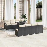 Sjedeća garnitura za vrt 9 kom. 6-Broj sjedala Crna i Krema 100 x 55 x 73 cm | shoptok.hr